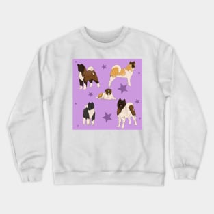 Akita American Pattern Purple Crewneck Sweatshirt